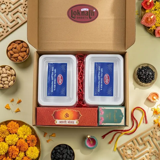 Kraft Hamper · 2 Trays, open, seen from above