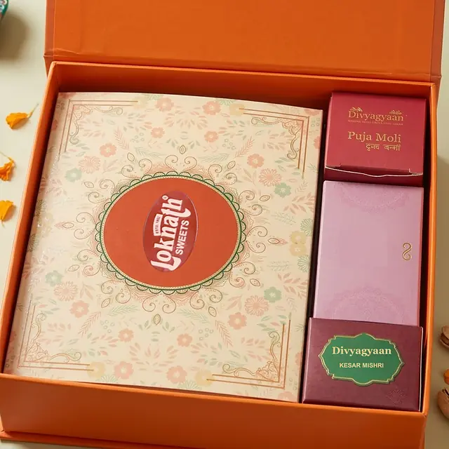 Orange Hamper, a close-up of the contents