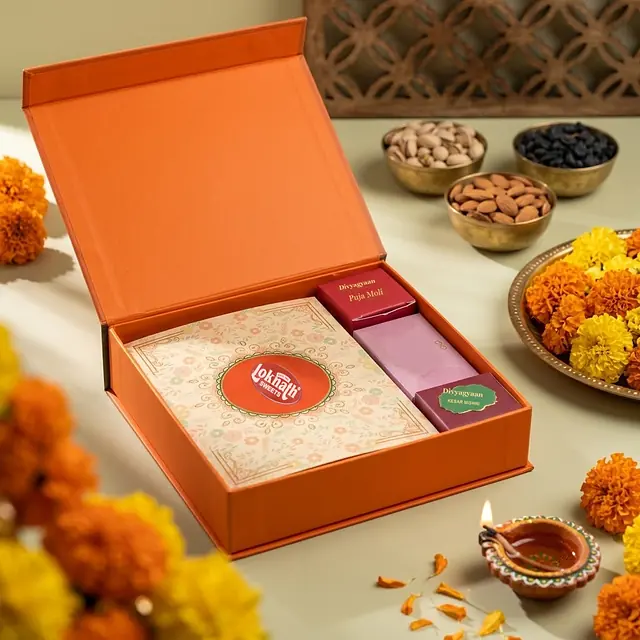Orange Hamper, open and ready to gift