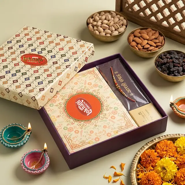 Purple Hamper, open, showing what is inside